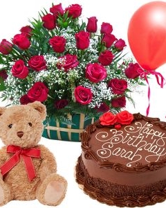 Flower Cakes teddy & balloons
